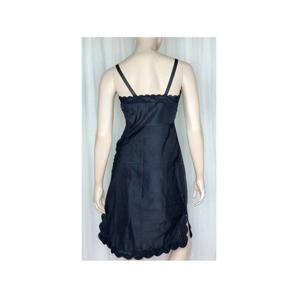 BARBIZON CANDIE TAFREDDA VTG BLUE DELICATE EMBROIDERY ZIPPERED FULL SLIP EVC - Picture 4 of 6